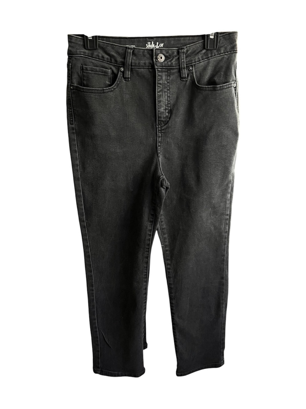 Style & Co Women's Black wash High-Rise straight Jeans